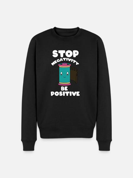 Stop negativity - be positive - Men's Premium Organic Jumper - black