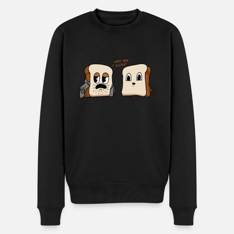 Gluten Brot - Männer Premium Bio Pullover - Schwarz