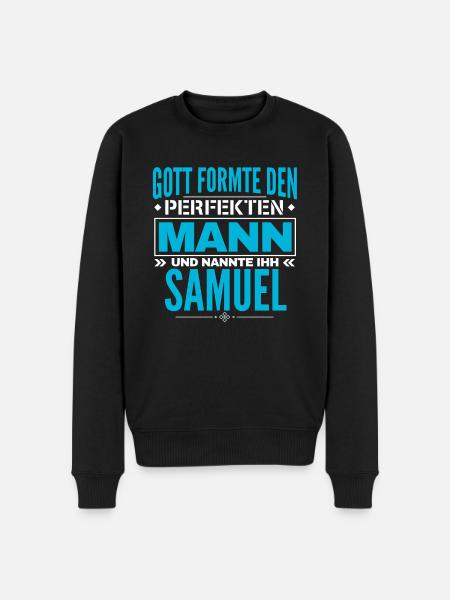 Samuel Name Design - Männer Premium Bio Pullover - Schwarz