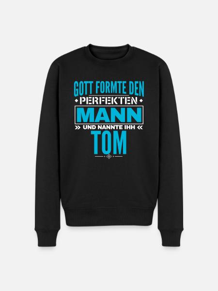 Tom Name Design - Männer Premium Bio Pullover - Schwarz