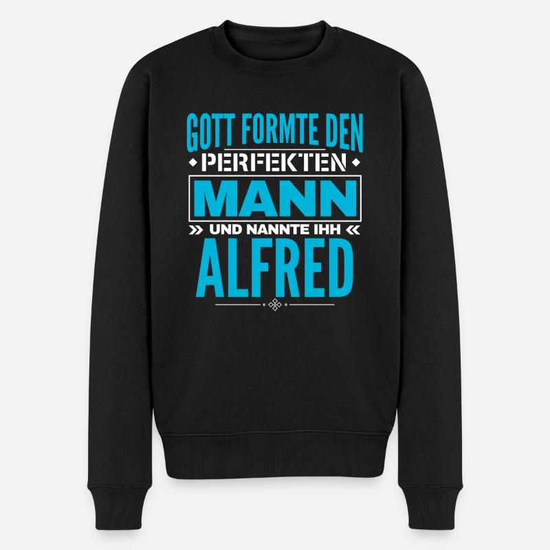 Alfred Name Design - Männer Premium Bio Pullover - Schwarz