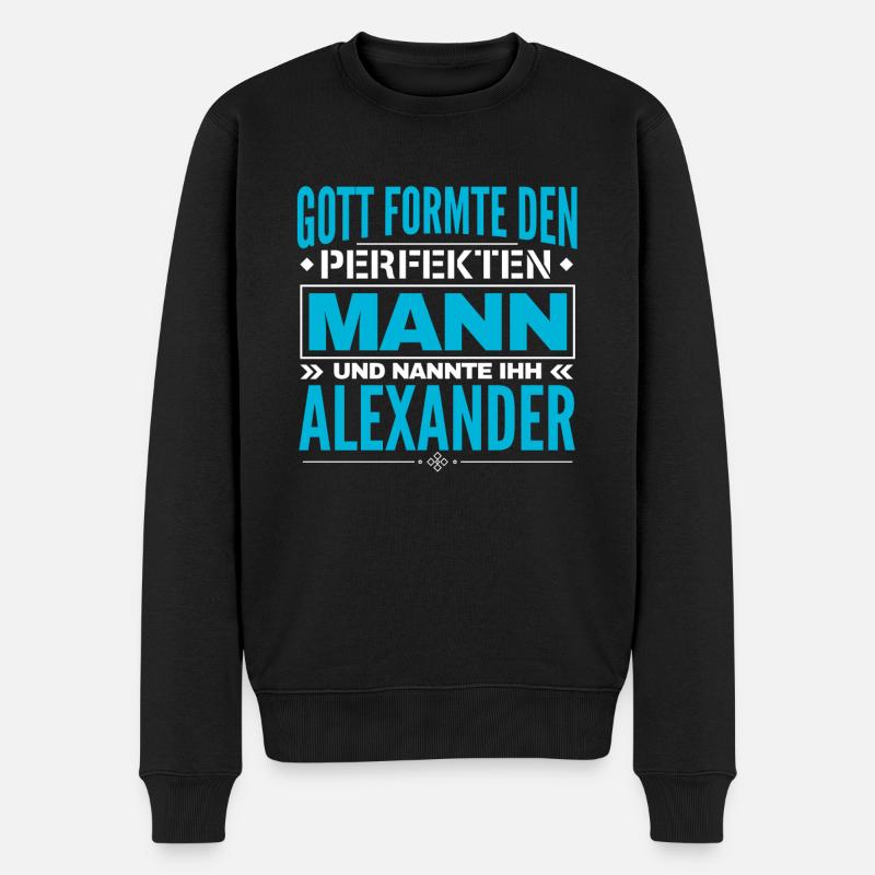 Alexander Name Design - Männer Premium Bio Pullover - Schwarz