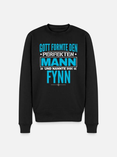 Fynn Name Design - Männer Premium Bio Pullover - Schwarz