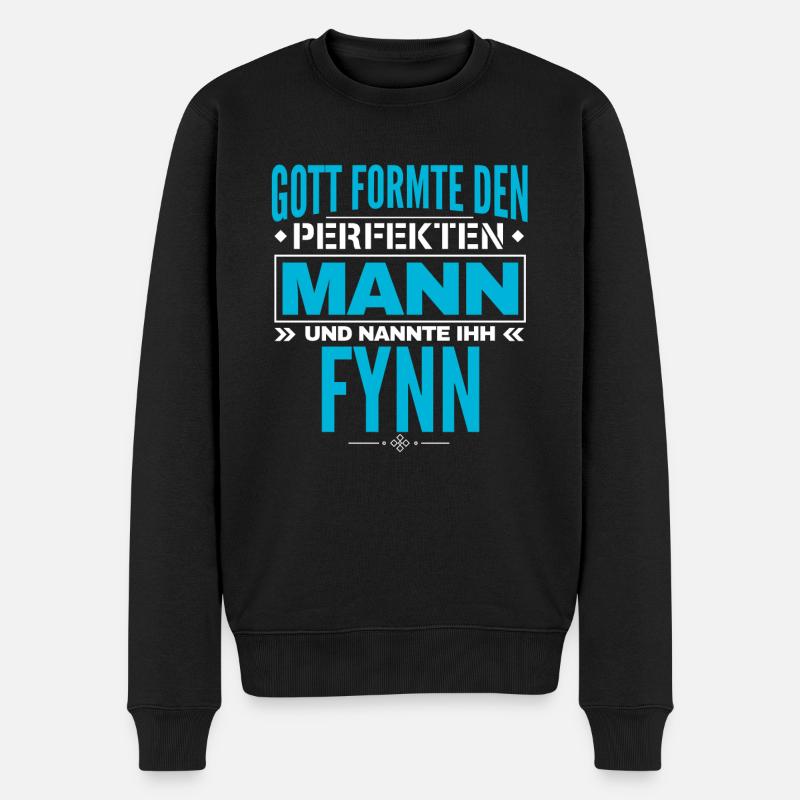 Fynn Name Design - Männer Premium Bio Pullover - Schwarz