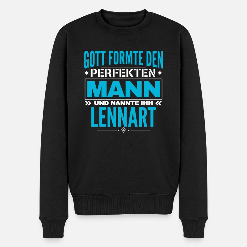 Lennart Name Design - Männer Premium Bio Pullover - Schwarz