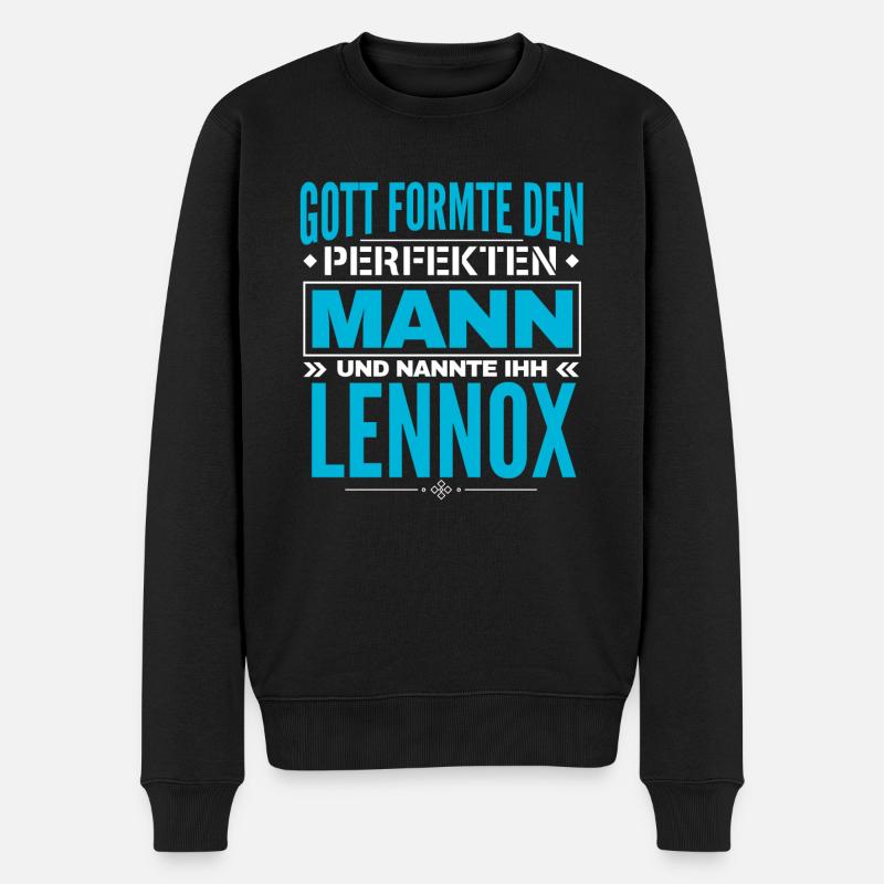 Lennox Name Design - Männer Premium Bio Pullover - Schwarz