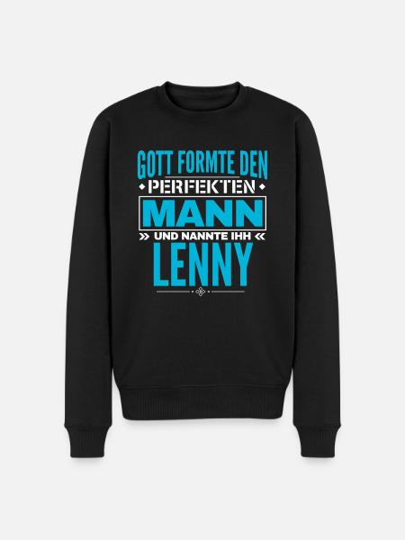 Lenny Name Design - Männer Premium Bio Pullover - Schwarz