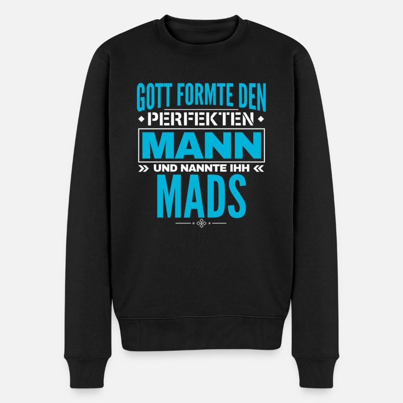 Mads Name Design - Männer Premium Bio Pullover - Schwarz