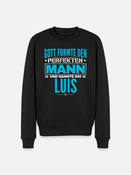 Luis Name Design - Männer Premium Bio Pullover - Schwarz