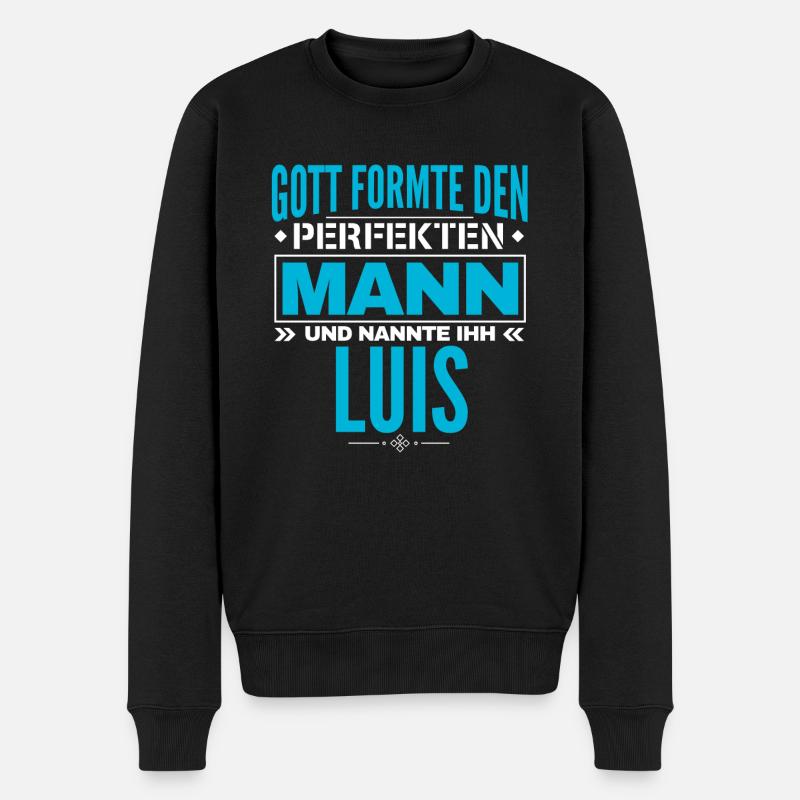 Luis Name Design - Männer Premium Bio Pullover - Schwarz