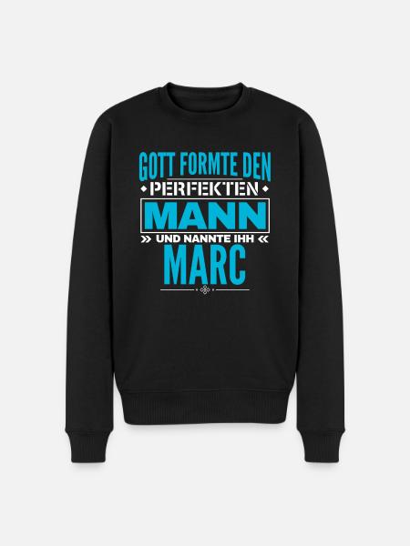 Marc Name Design - Männer Premium Bio Pullover - Schwarz