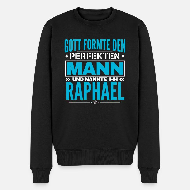 Raphael Name Design - Männer Premium Bio Pullover - Schwarz