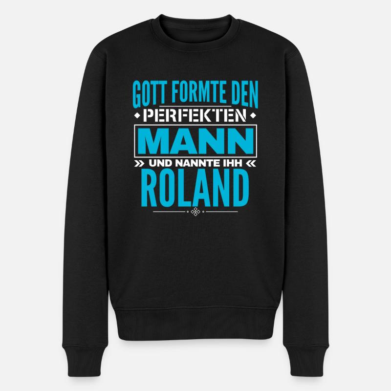 Roland Name Design - Männer Premium Bio Pullover - Schwarz
