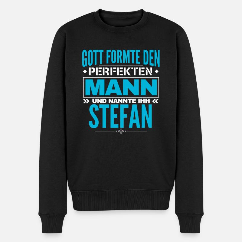 Stefan Name Design - Männer Premium Bio Pullover - Schwarz