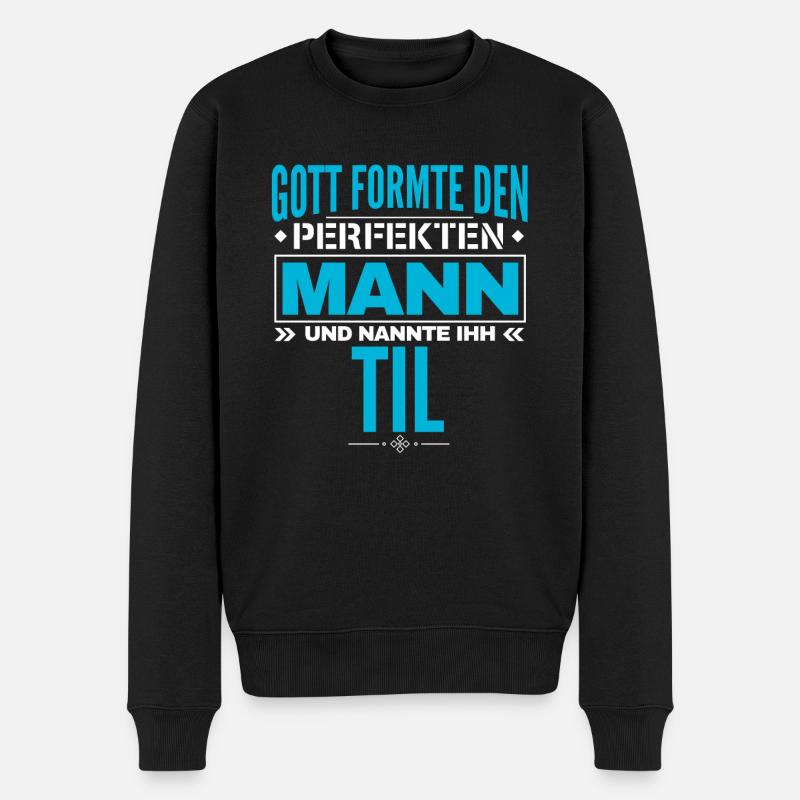 Til Name Design - Männer Premium Bio Pullover - Schwarz