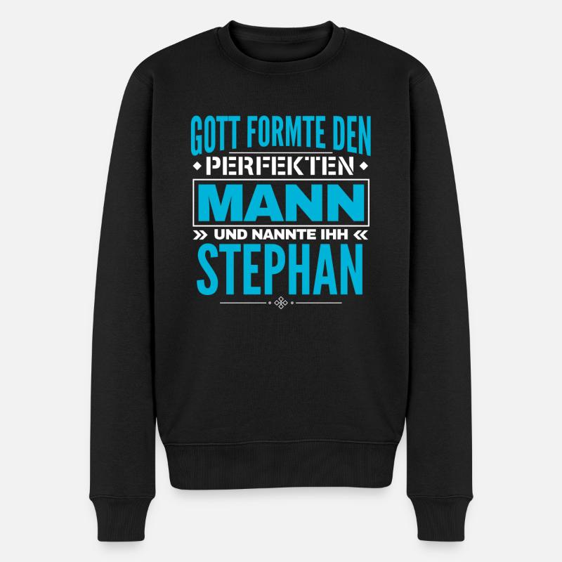 Stephan Name Design - Männer Premium Bio Pullover - Schwarz