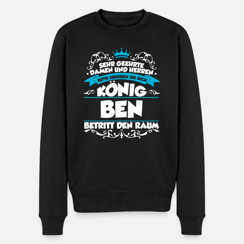 Ben Name Design - Männer Premium Bio Pullover - Schwarz