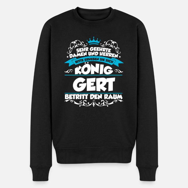 Gert Name Design - Männer Premium Bio Pullover - Schwarz