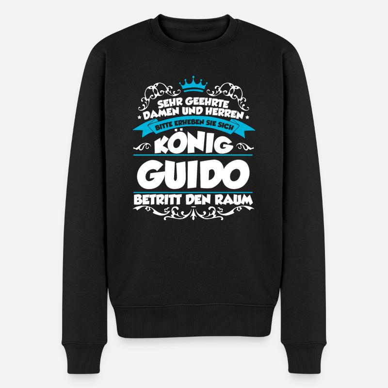 Guido Name Design - Männer Premium Bio Pullover - Schwarz