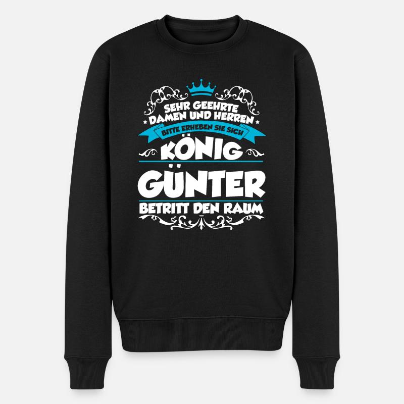 Günter Name Design - Männer Premium Bio Pullover - Schwarz