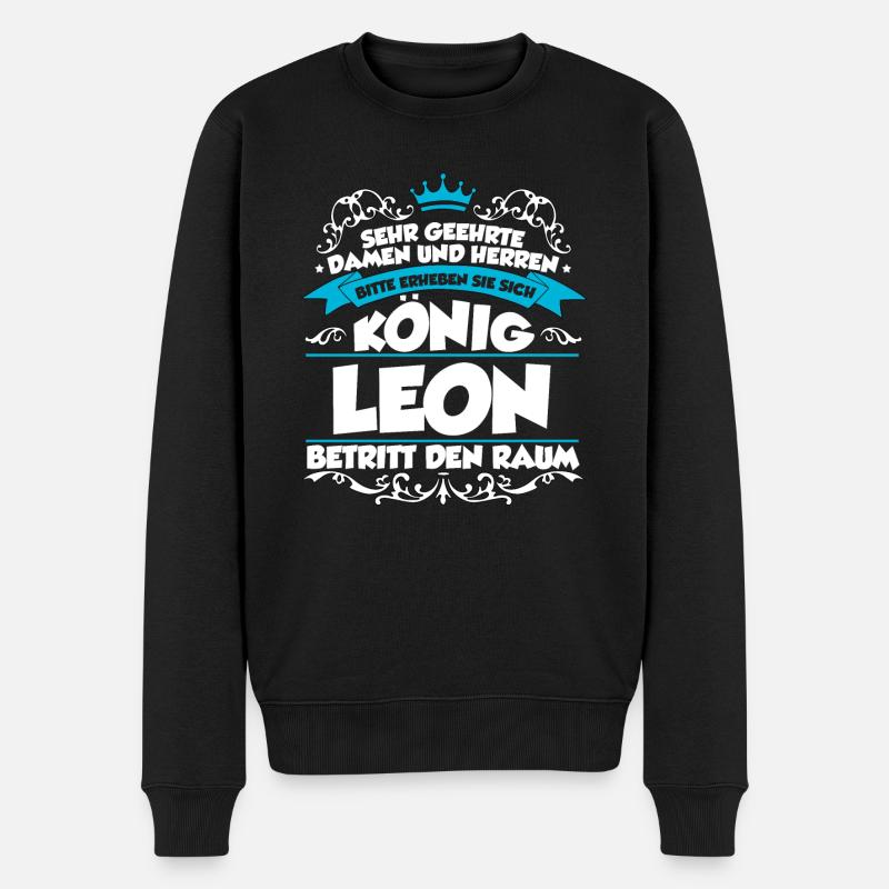 Leon Name Design - Männer Premium Bio Pullover - Schwarz
