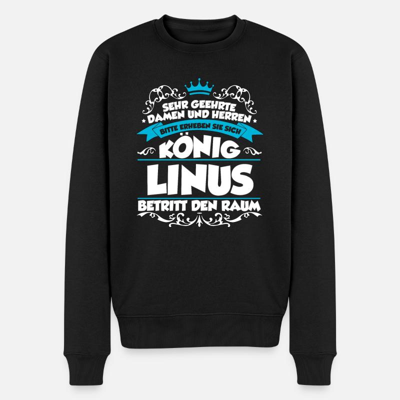 Linus Name Design - Männer Premium Bio Pullover - Schwarz