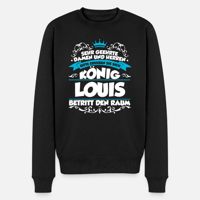 Louis Name Design - Männer Premium Bio Pullover - Schwarz