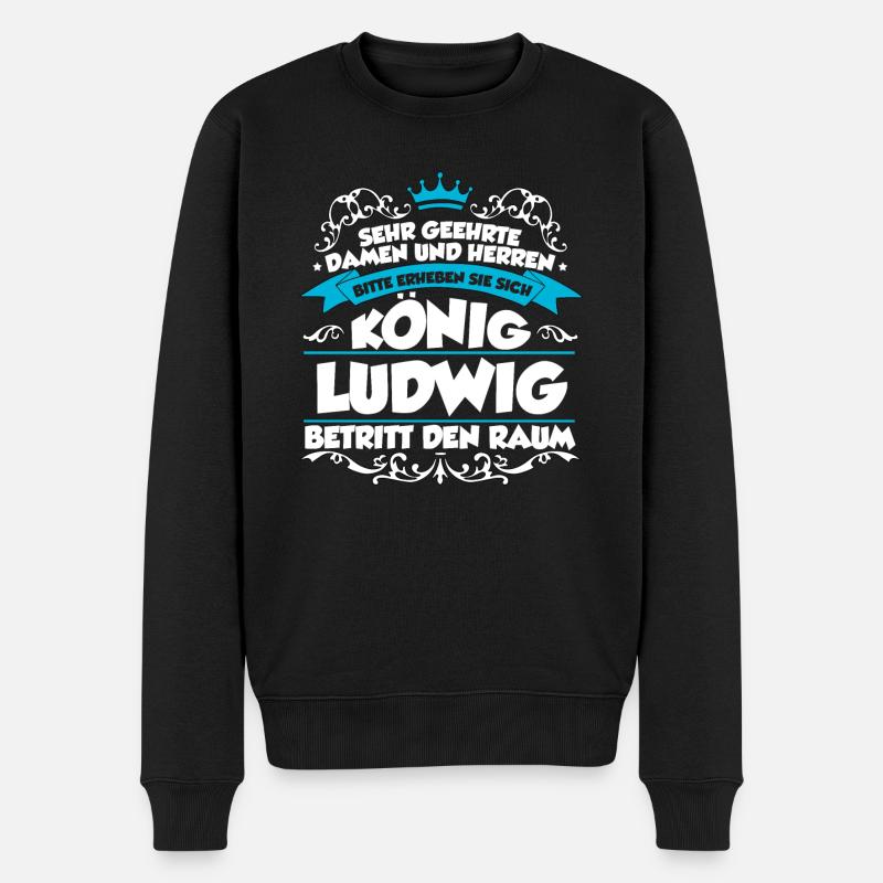 Ludwig Name Design - Männer Premium Bio Pullover - Schwarz