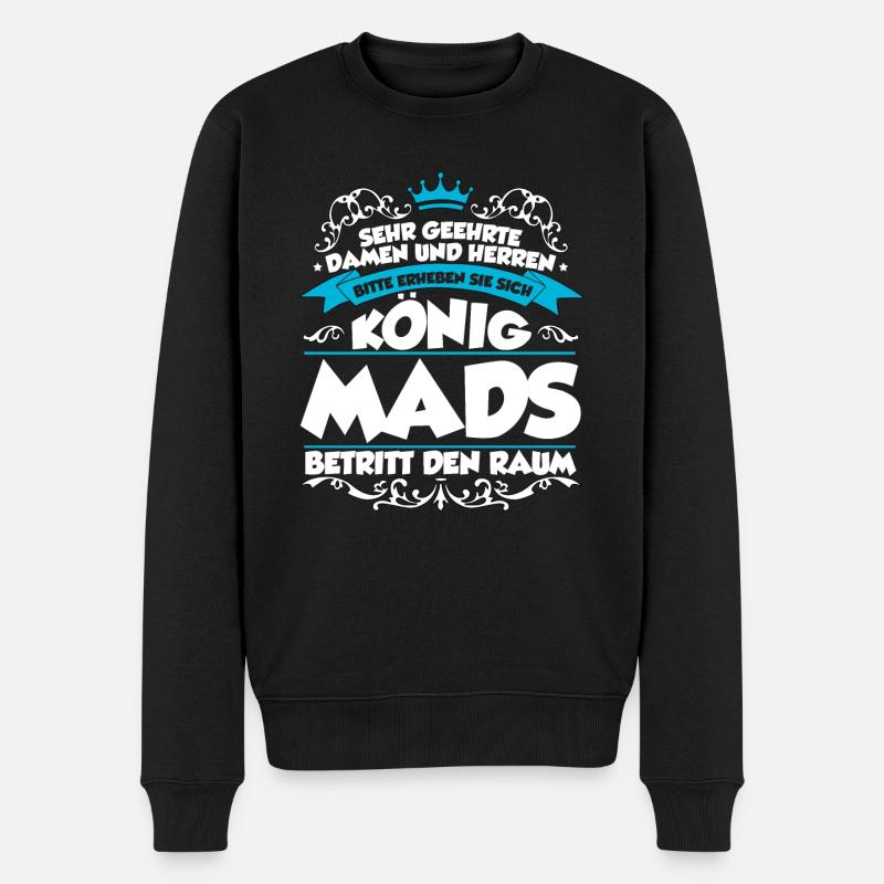 Mads Name Design - Männer Premium Bio Pullover - Schwarz