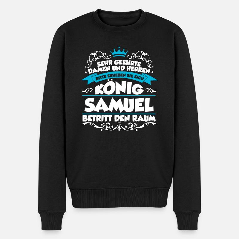 Samuel Name Design - Männer Premium Bio Pullover - Schwarz