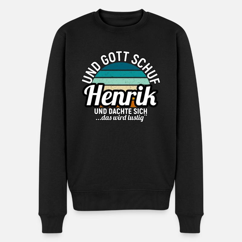 Henrik - Männer Premium Bio Pullover - Schwarz