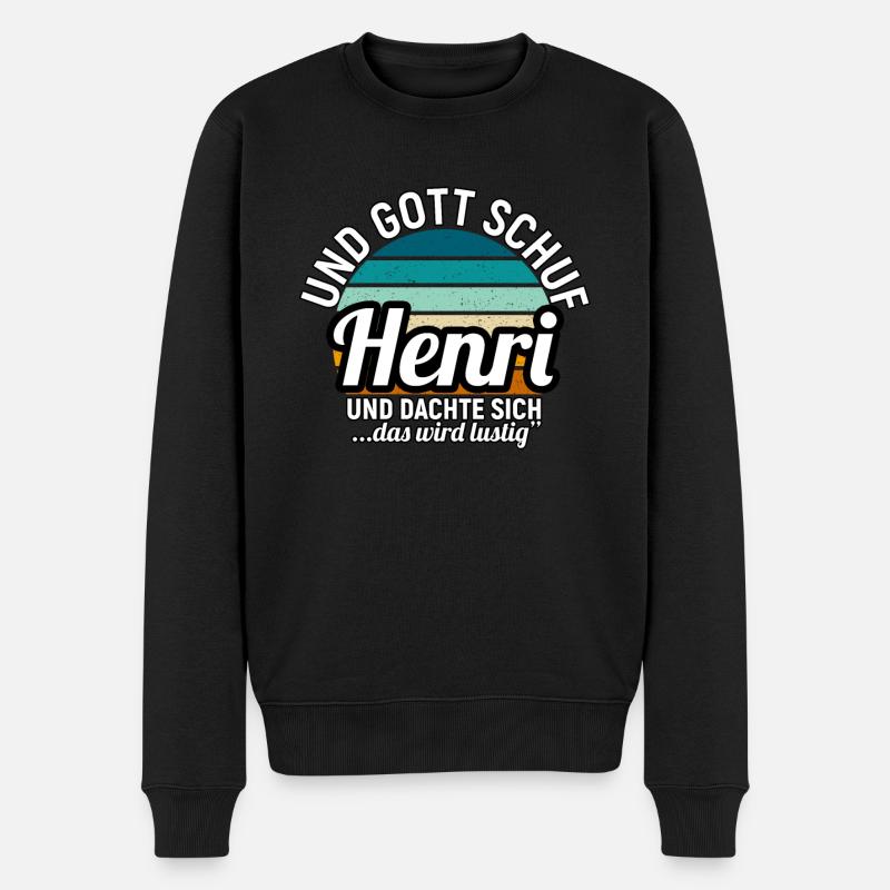 Henri - Männer Premium Bio Pullover - Schwarz
