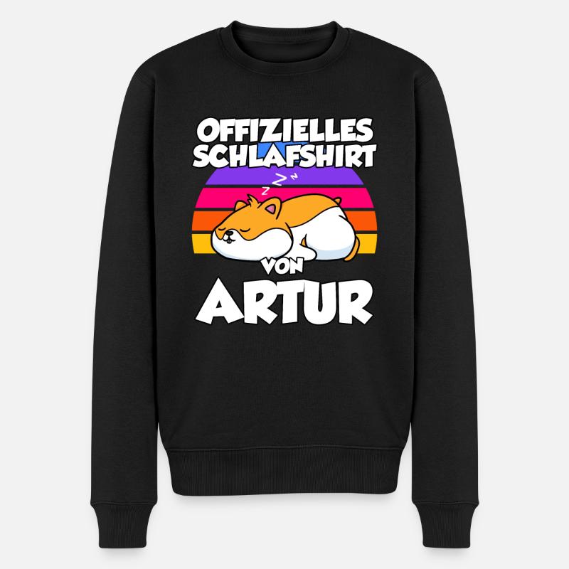 Offizielles Schlafshirt Von Artur - Männer Premium Bio Pullover - Schwarz