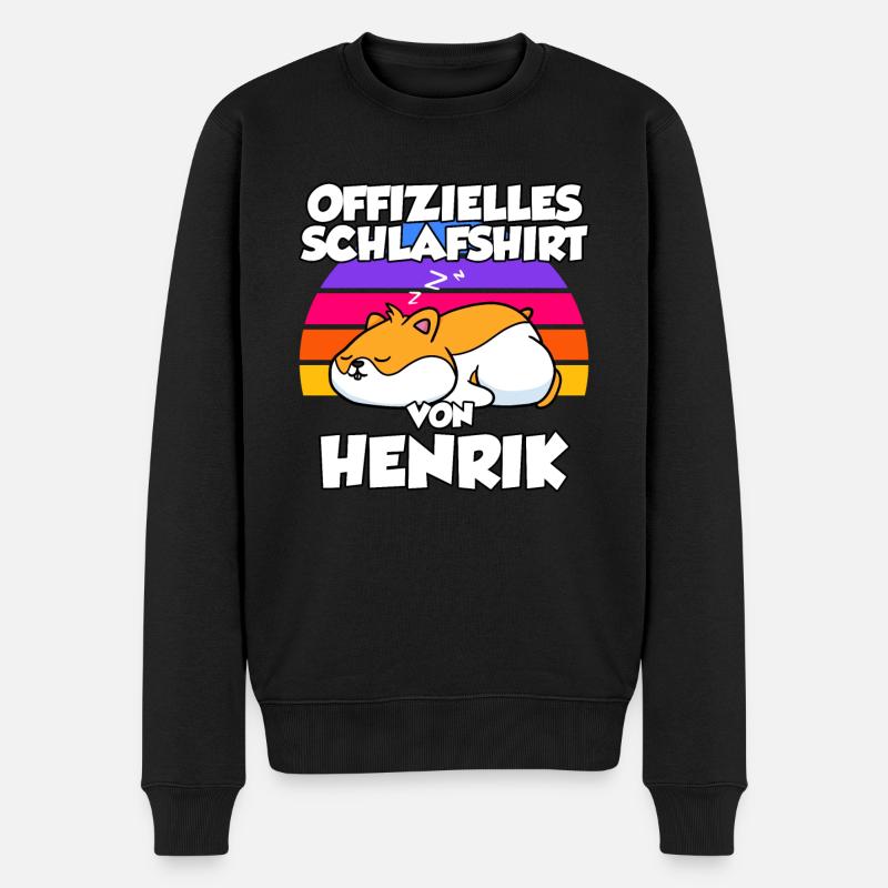 Offizielles Schlafshirt Von Henrik - Männer Premium Bio Pullover - Schwarz
