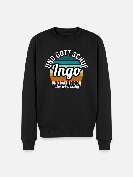 Ingo - Männer Premium Bio Pullover - Schwarz