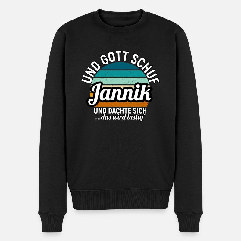 Jannik - Männer Premium Bio Pullover - Schwarz