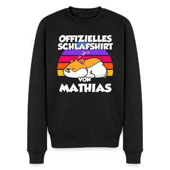 Offizielles Schlafshirt Von Mathias - Männer Premium Bio Pullover - Schwarz - Vorne - Nico (187cm)