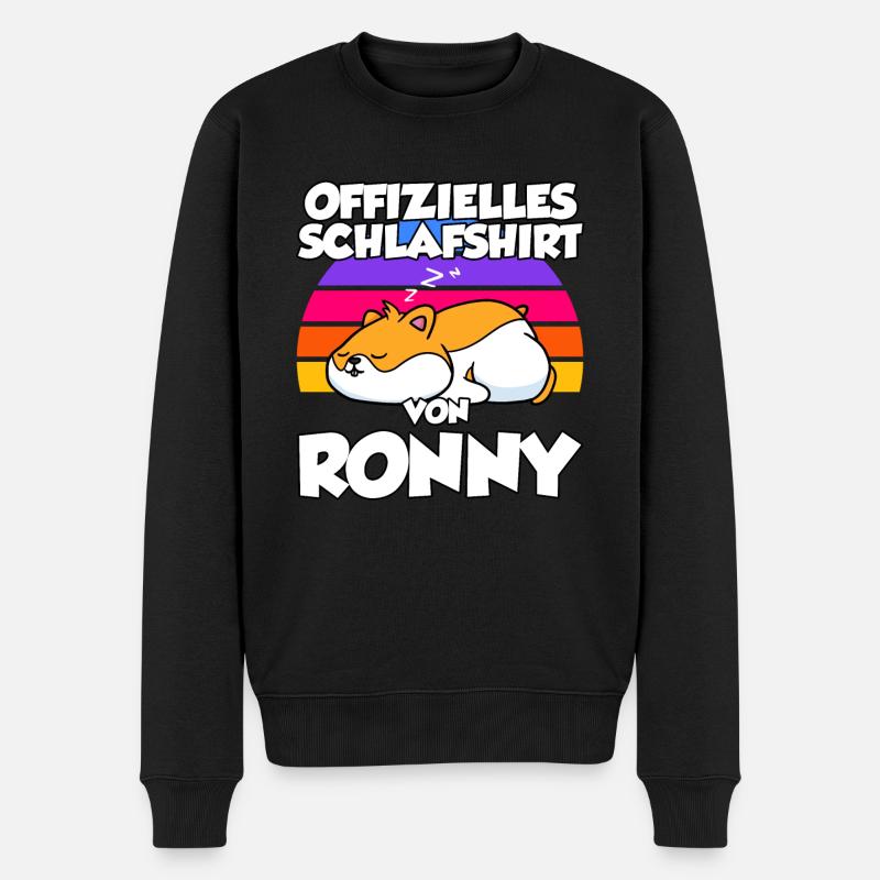 Offizielles Schlafshirt Von Ronny - Männer Premium Bio Pullover - Schwarz