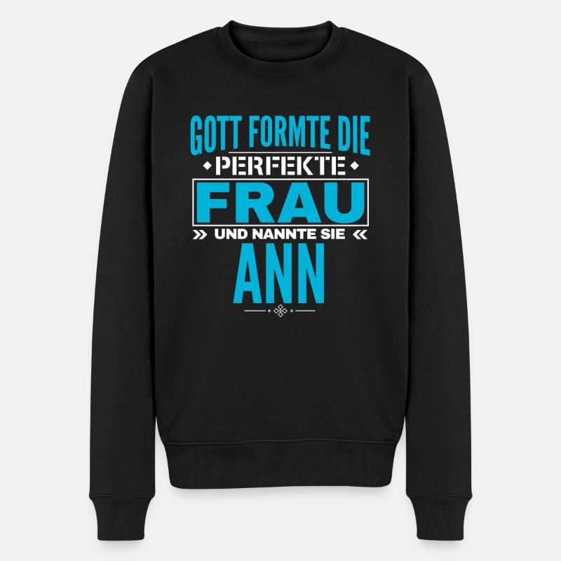 Anna Name Design - Männer Premium Bio Pullover - Schwarz
