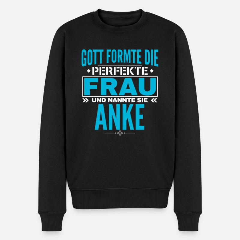 Anke Name Design - Männer Premium Bio Pullover - Schwarz