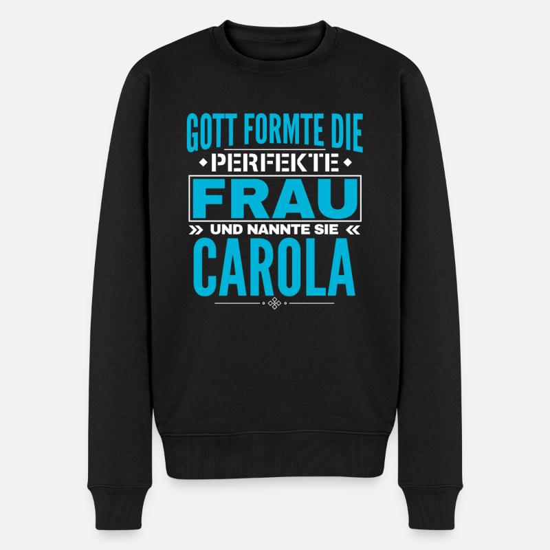 Carola Name Design - Männer Premium Bio Pullover - Schwarz