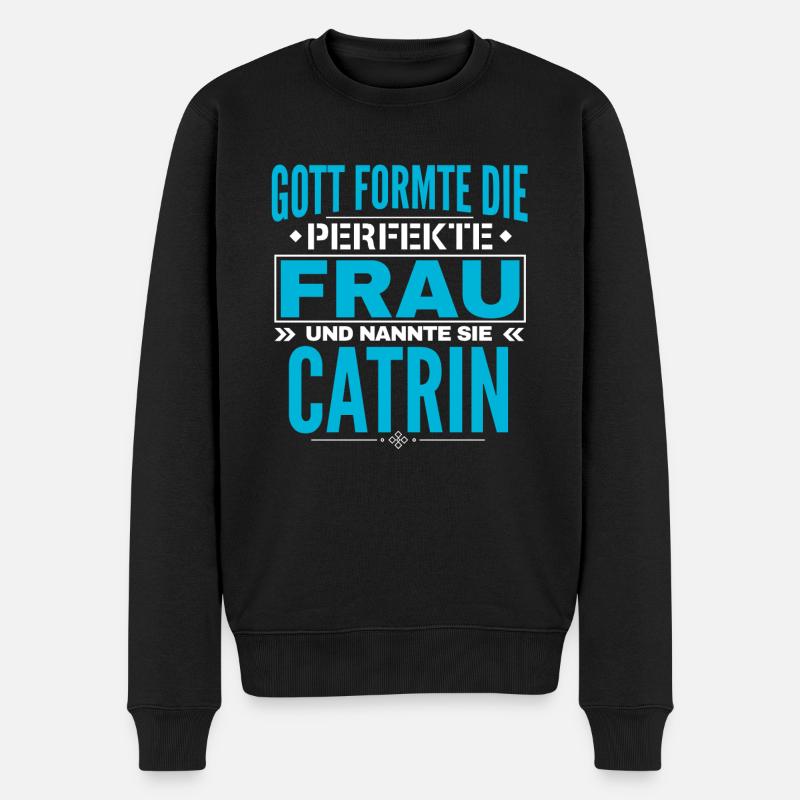 Catrin Name Design - Männer Premium Bio Pullover - Schwarz
