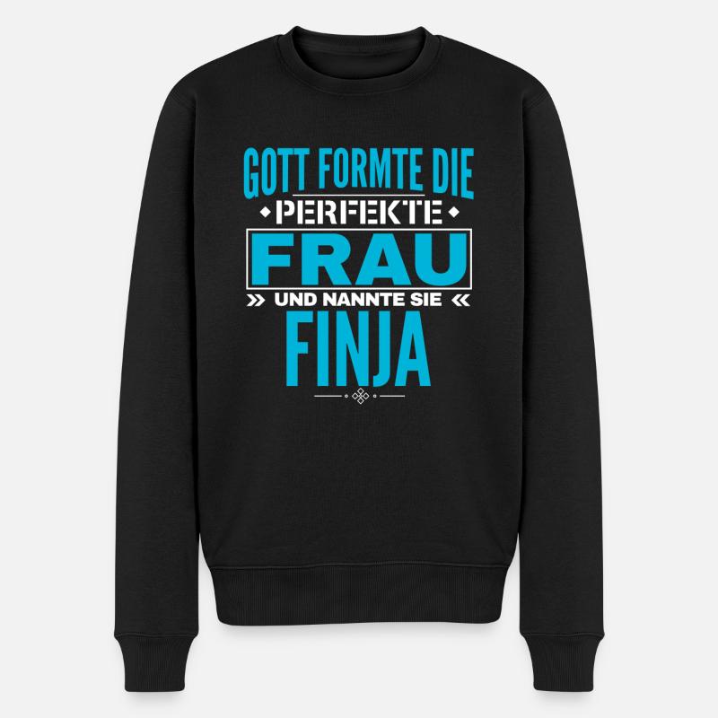 Finja Name Design - Männer Premium Bio Pullover - Schwarz