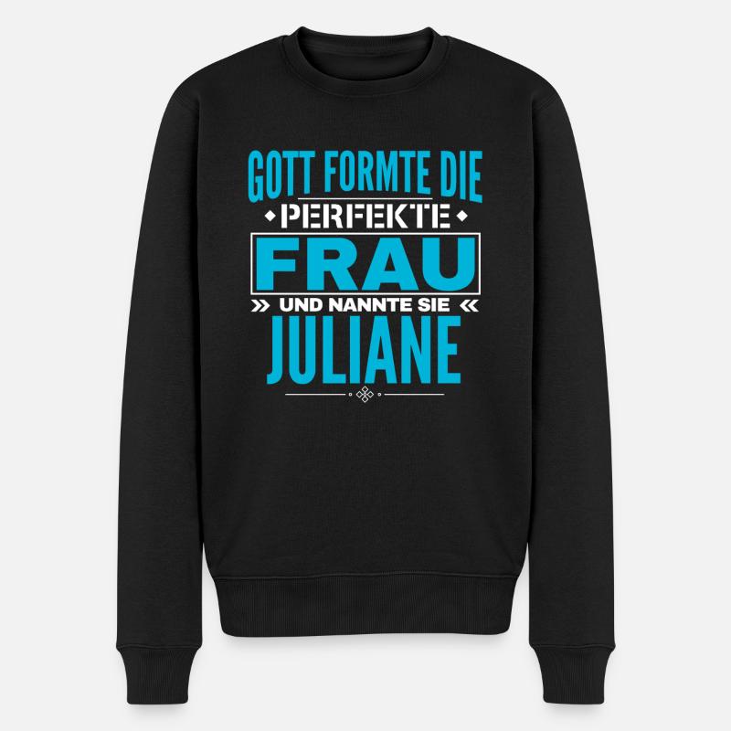 Juliane Name Design - Männer Premium Bio Pullover - Schwarz