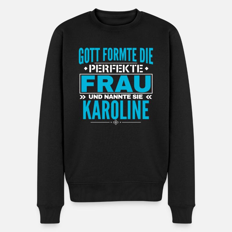 Karoline Name Design - Männer Premium Bio Pullover - Schwarz