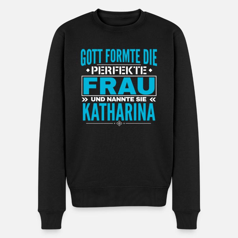Katharina Name Design - Männer Premium Bio Pullover - Schwarz