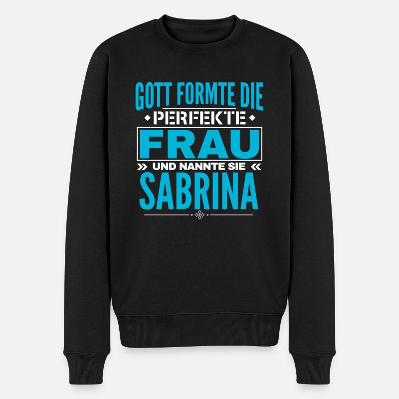 Sabrina Name Design - Männer Premium Bio Pullover - Schwarz