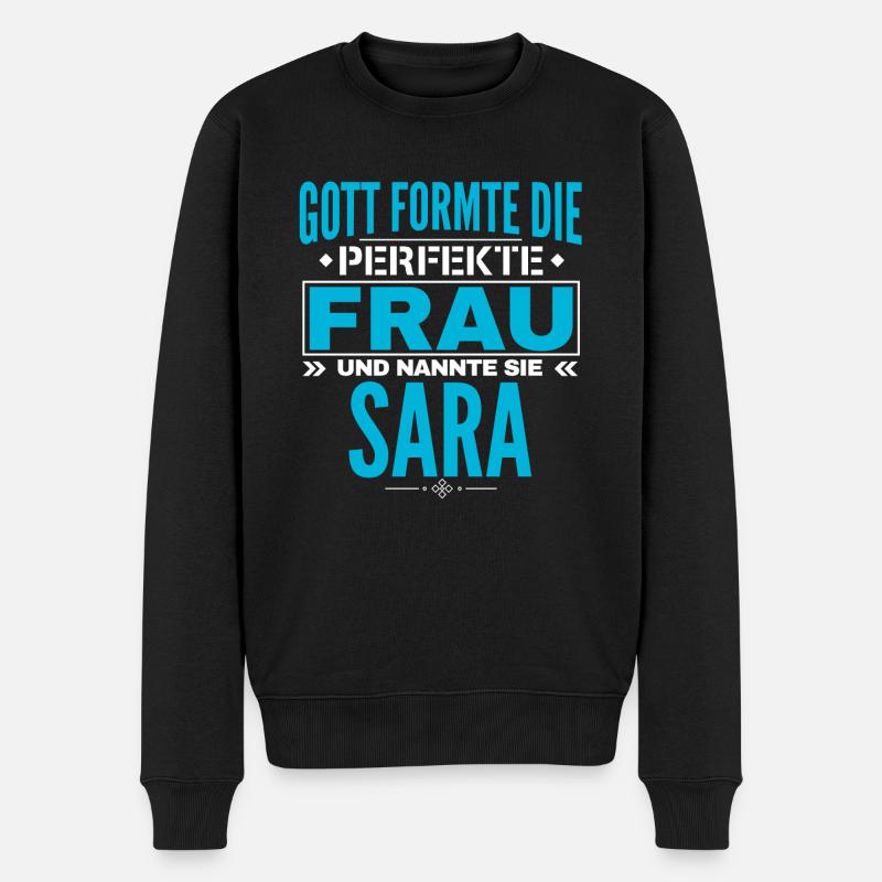 Sara Name Design - Männer Premium Bio Pullover - Schwarz