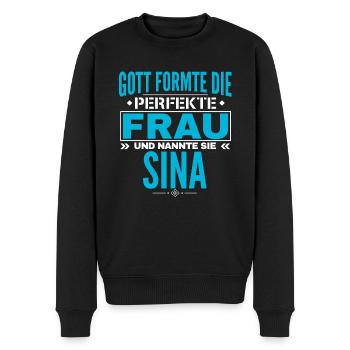 Conception de nom Sina - Pull Premium bio Homme - noir - Devant - Nico (187cm)