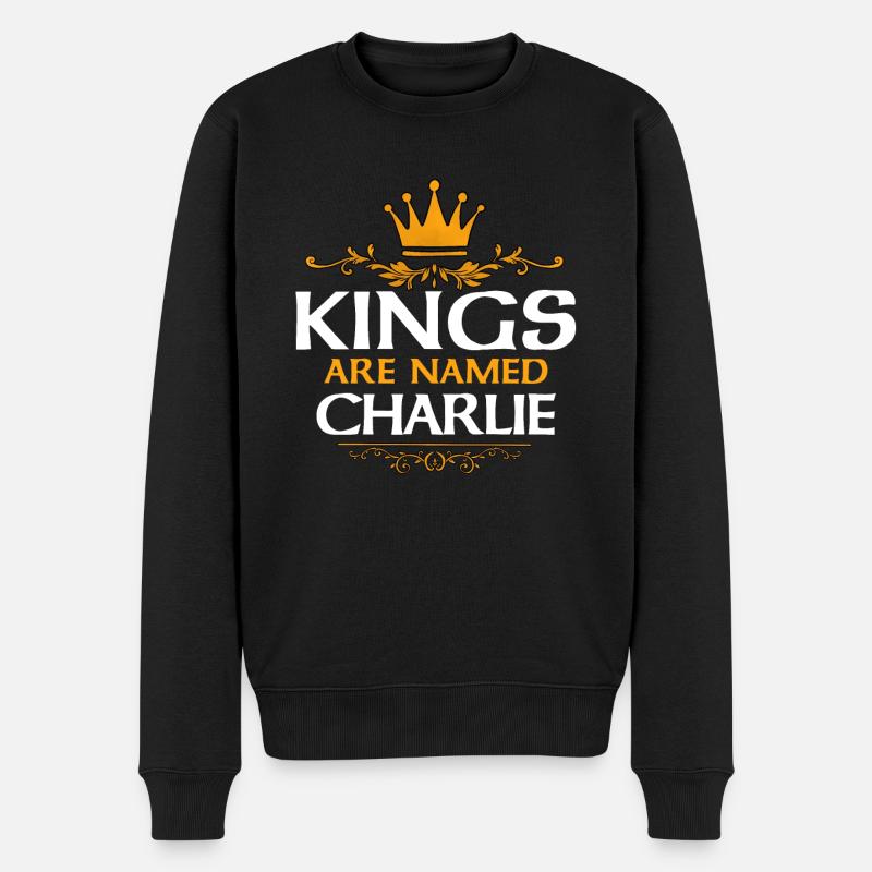 Charlie - Männer Premium Bio Pullover - Schwarz